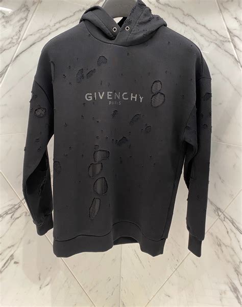 distressed givenchy hoodie|Givenchy destroyed short sleeve.